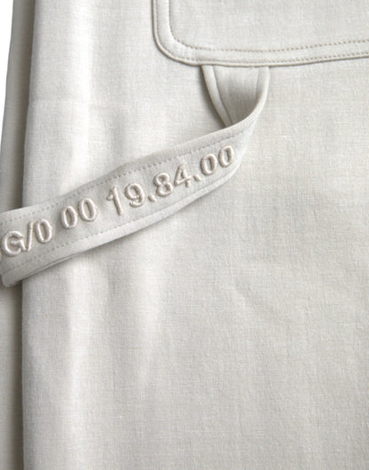 Dolce & Gabbana Off White Viscose Cargo Jogger Sweatpants Pants by Dolce & Gabbana