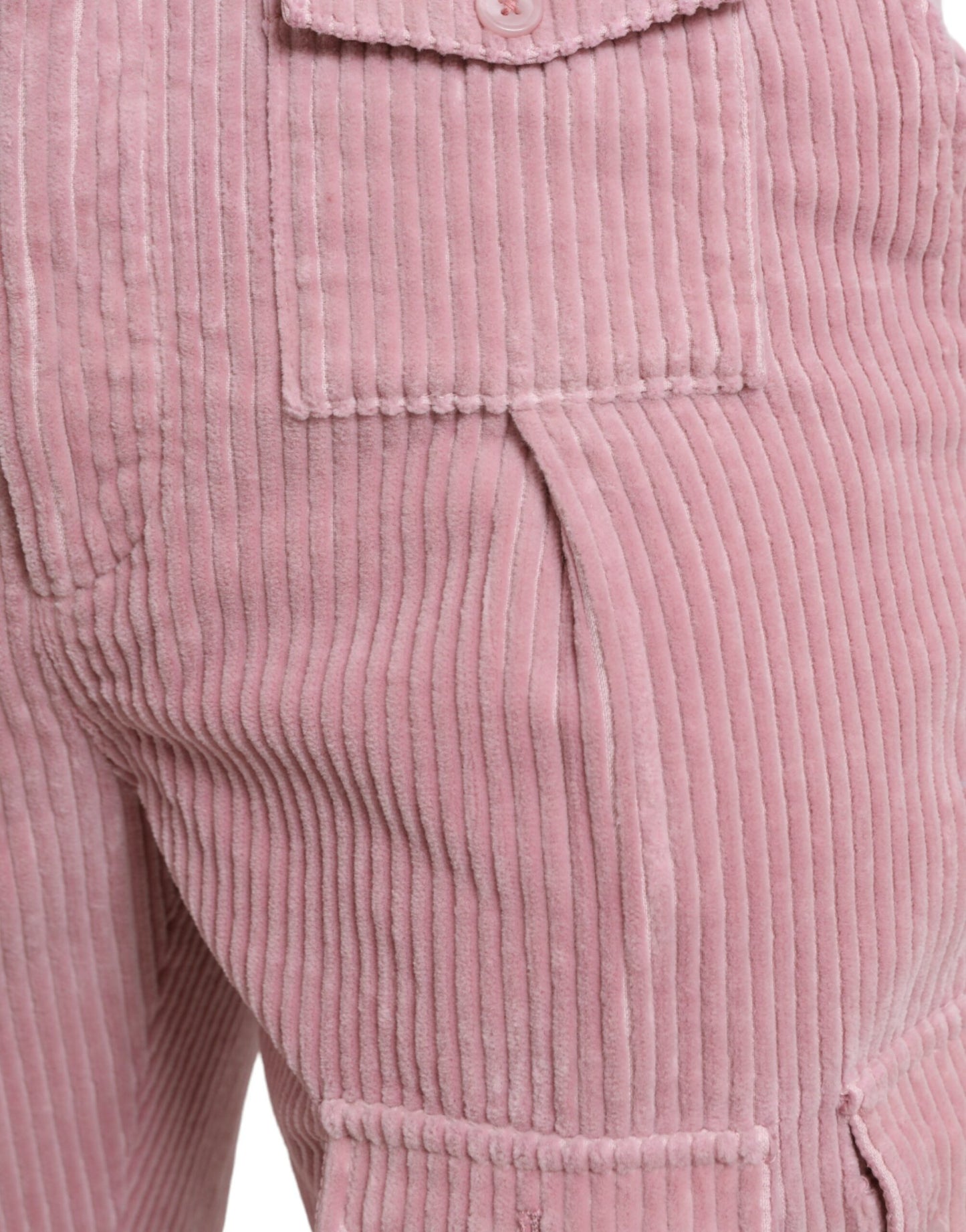Dolce & Gabbana Pink Corduroy Cotton Stretch Skinny Cargo Jeans by Dolce & Gabbana