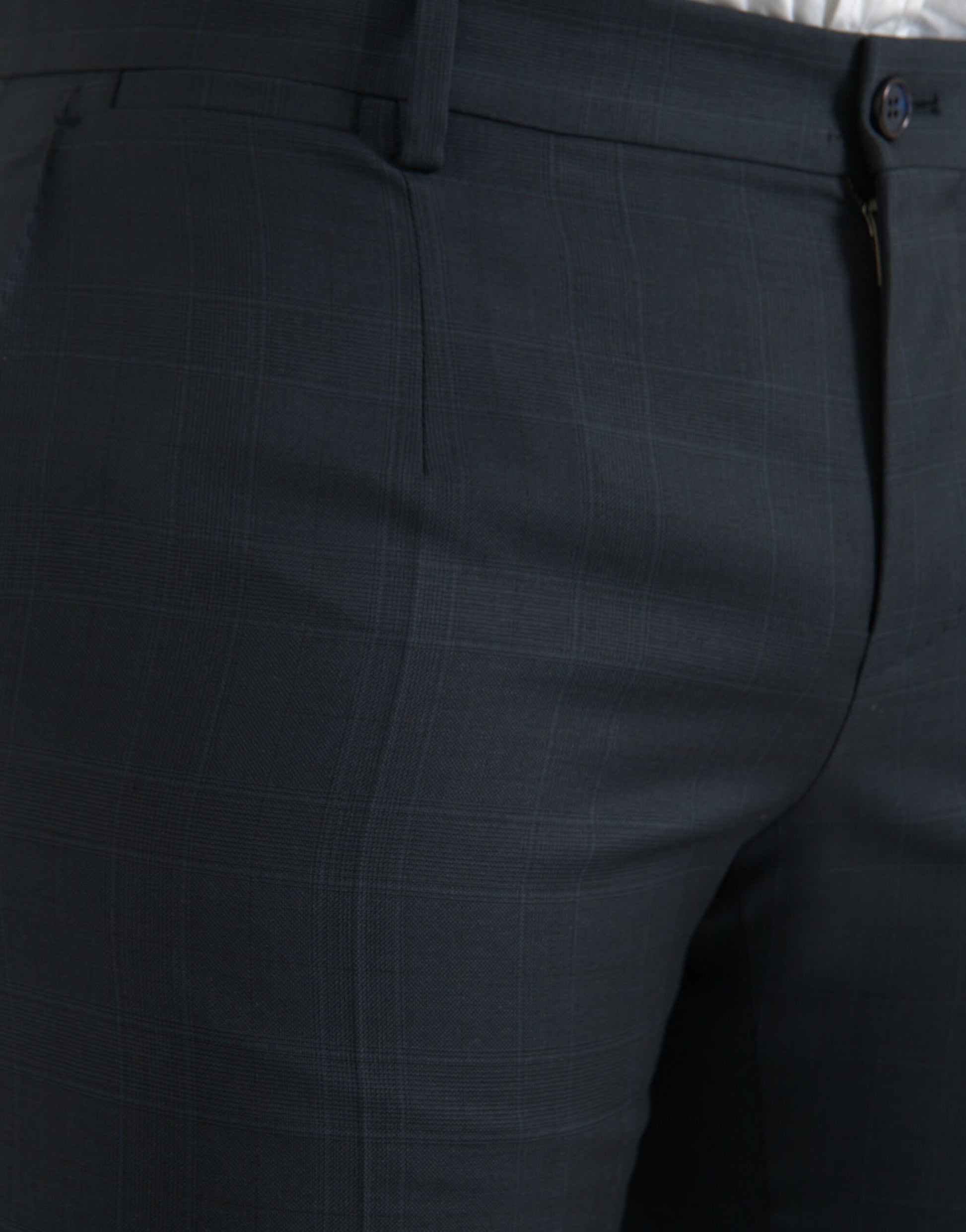Dolce & Gabbana Blue Wool Men Skinny Dress Pants by Dolce & Gabbana