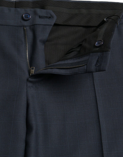 Dolce & Gabbana Blue Wool Men Skinny Dress Pants by Dolce & Gabbana