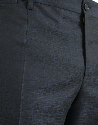 Dolce & Gabbana Blue Wool Men Skinny Dress Pants by Dolce & Gabbana