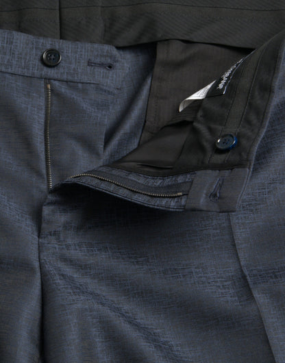 Dolce & Gabbana Blue Wool Men Skinny Dress Pants by Dolce & Gabbana