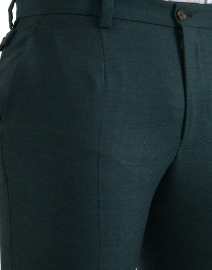 Dolce & Gabbana Green Wool Skinny Slim Dress Pants by Dolce & Gabbana