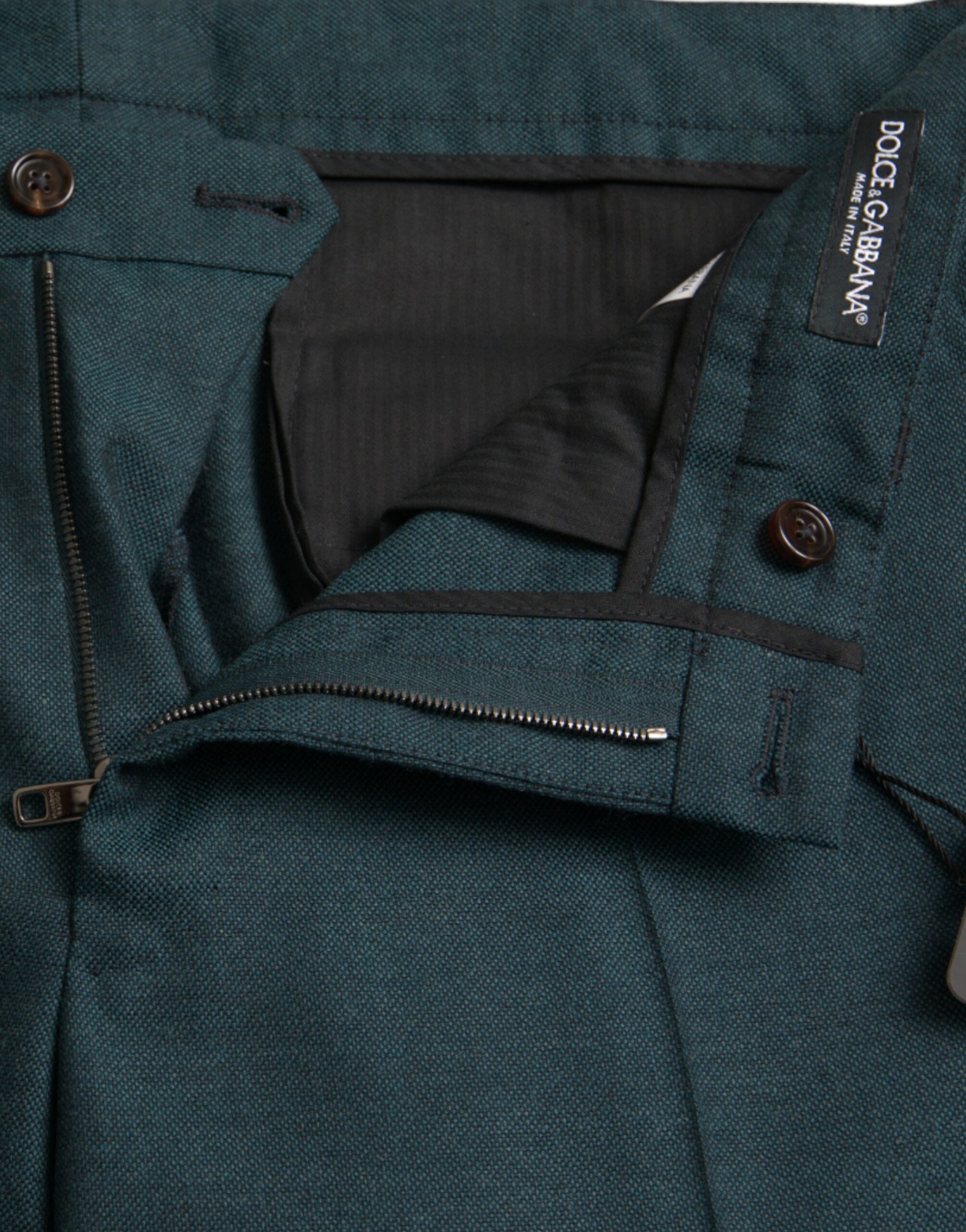 Dolce & Gabbana Green Wool Skinny Slim Dress Pants by Dolce & Gabbana