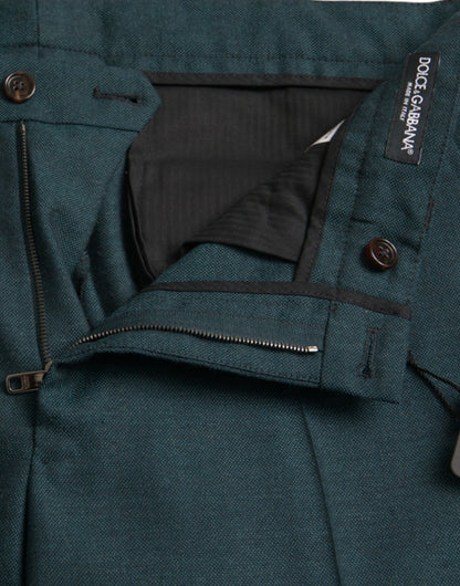 Dolce & Gabbana Green Wool Skinny Slim Dress Pants by Dolce & Gabbana
