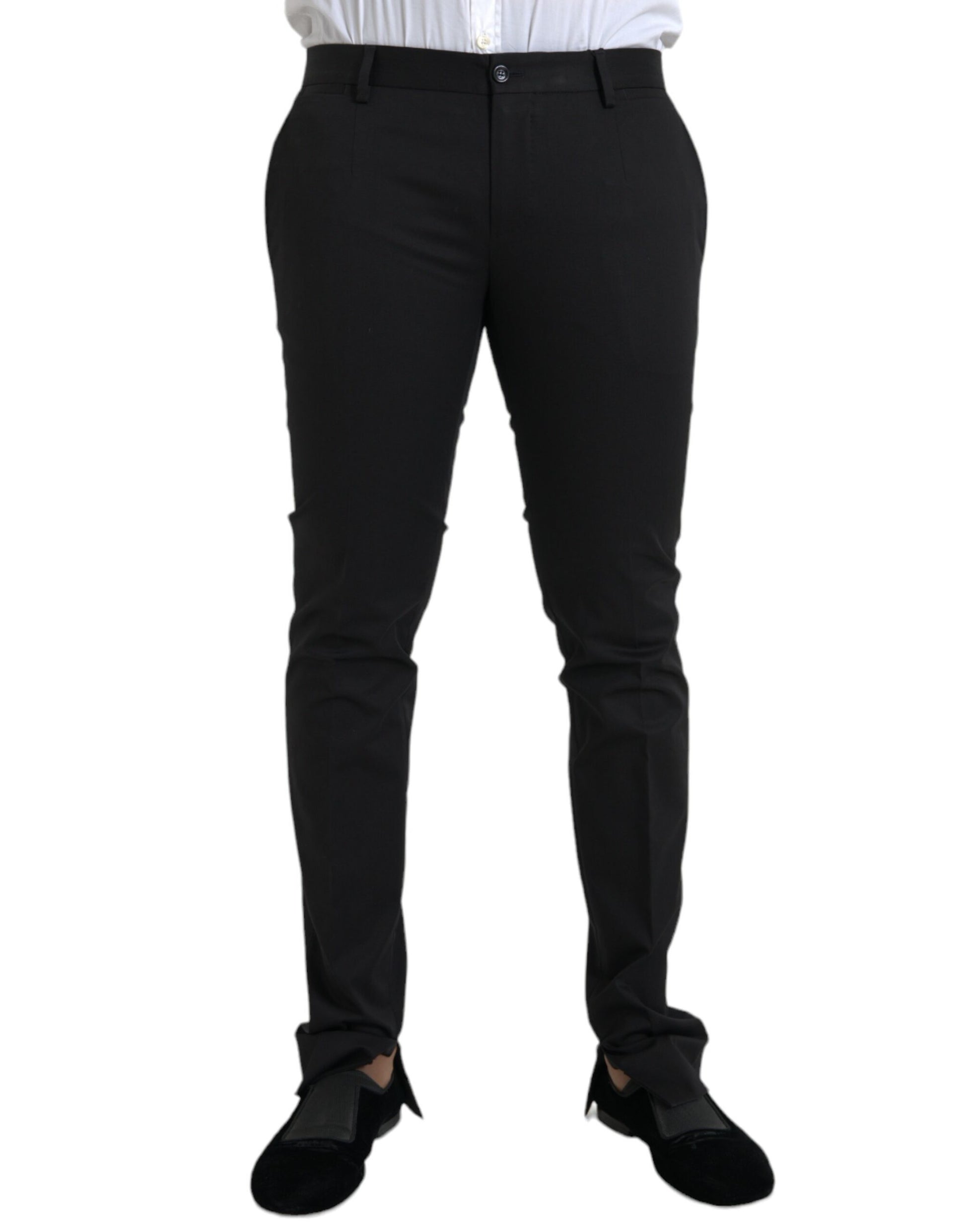 Dolce & Gabbana Black Cotton Stretch Skinny Dress Pants by Dolce & Gabbana