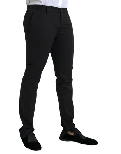 Dolce & Gabbana Black Cotton Stretch Skinny Dress Pants by Dolce & Gabbana