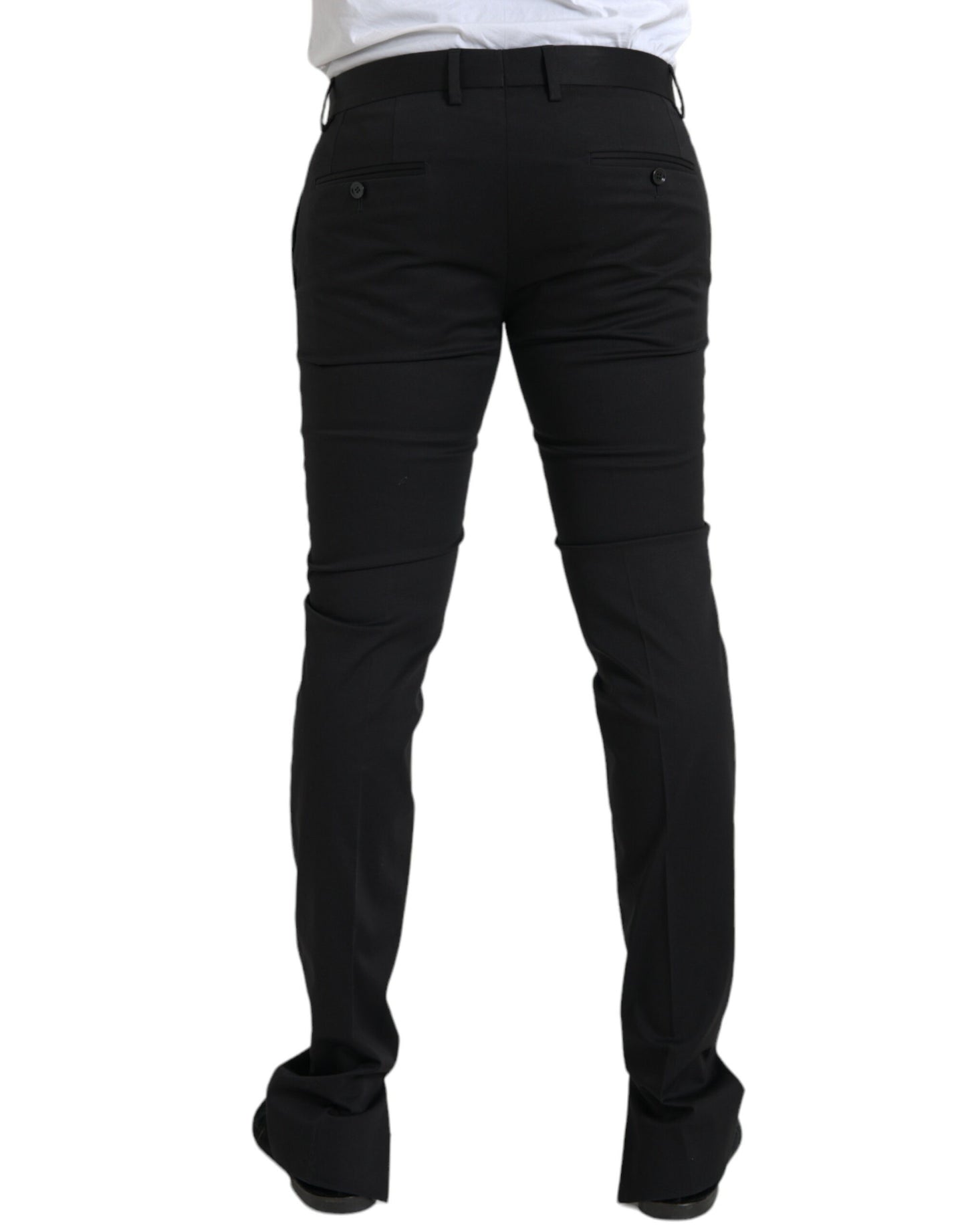 Dolce & Gabbana Black Cotton Stretch Skinny Dress Pants by Dolce & Gabbana