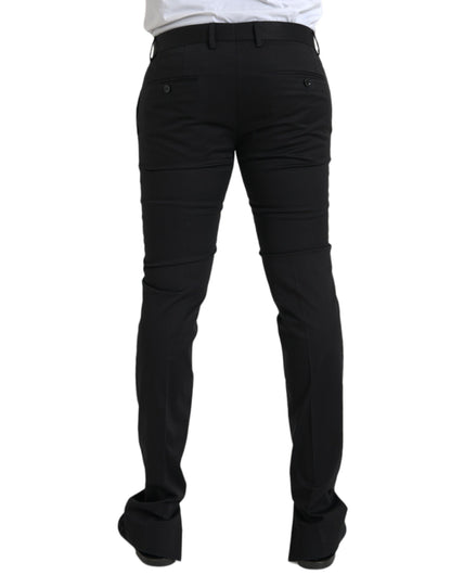 Dolce & Gabbana Black Cotton Stretch Skinny Dress Pants by Dolce & Gabbana