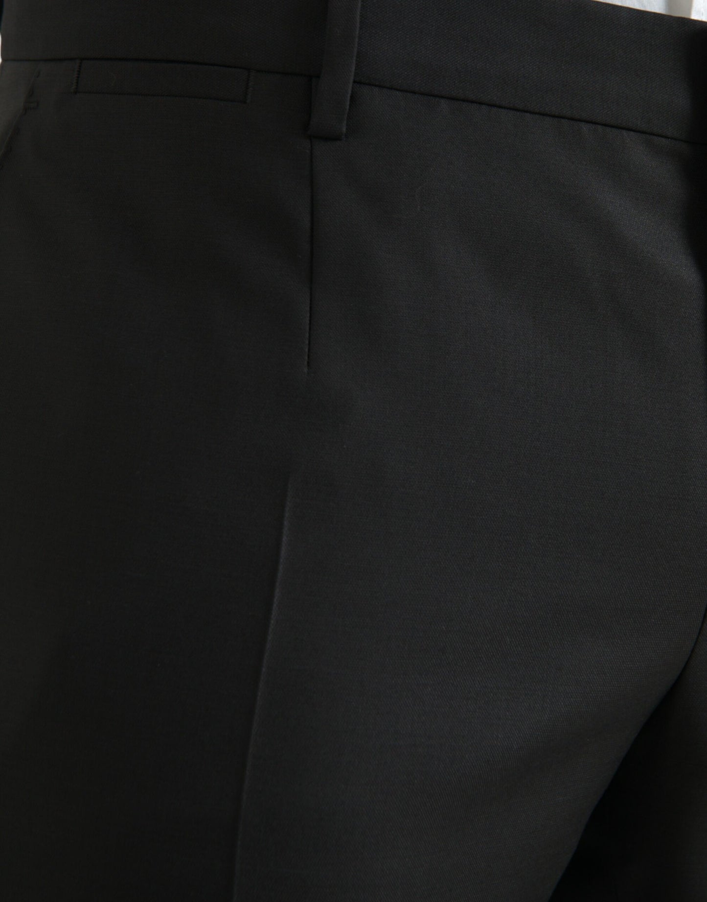 Dolce & Gabbana Black Wool Silk Skinny Dress Pants by Dolce & Gabbana