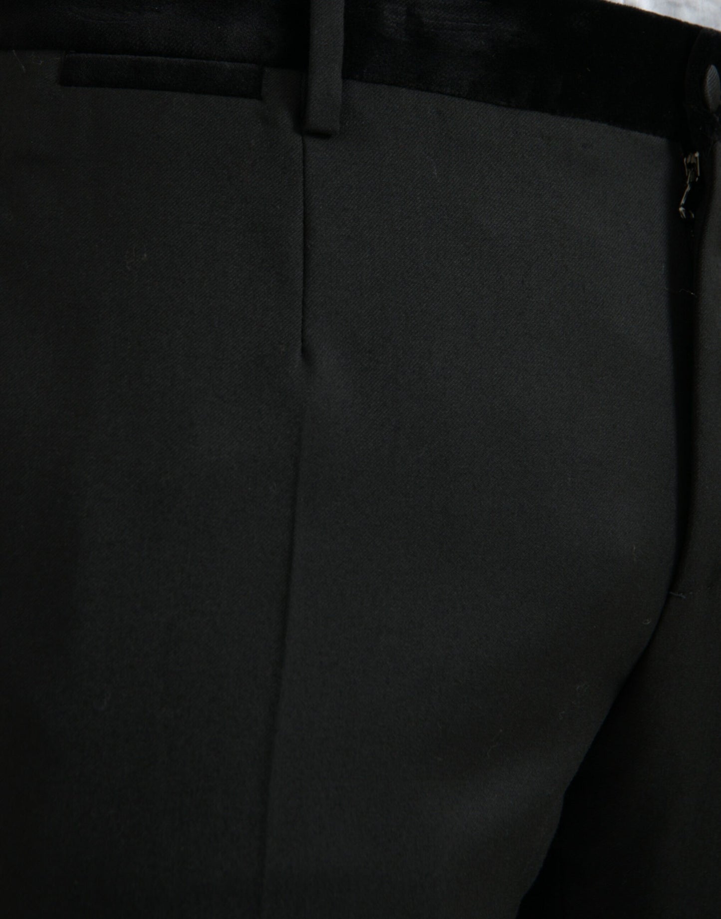 Dolce & Gabbana Black Silk Men Skinny Dress Pants by Dolce & Gabbana