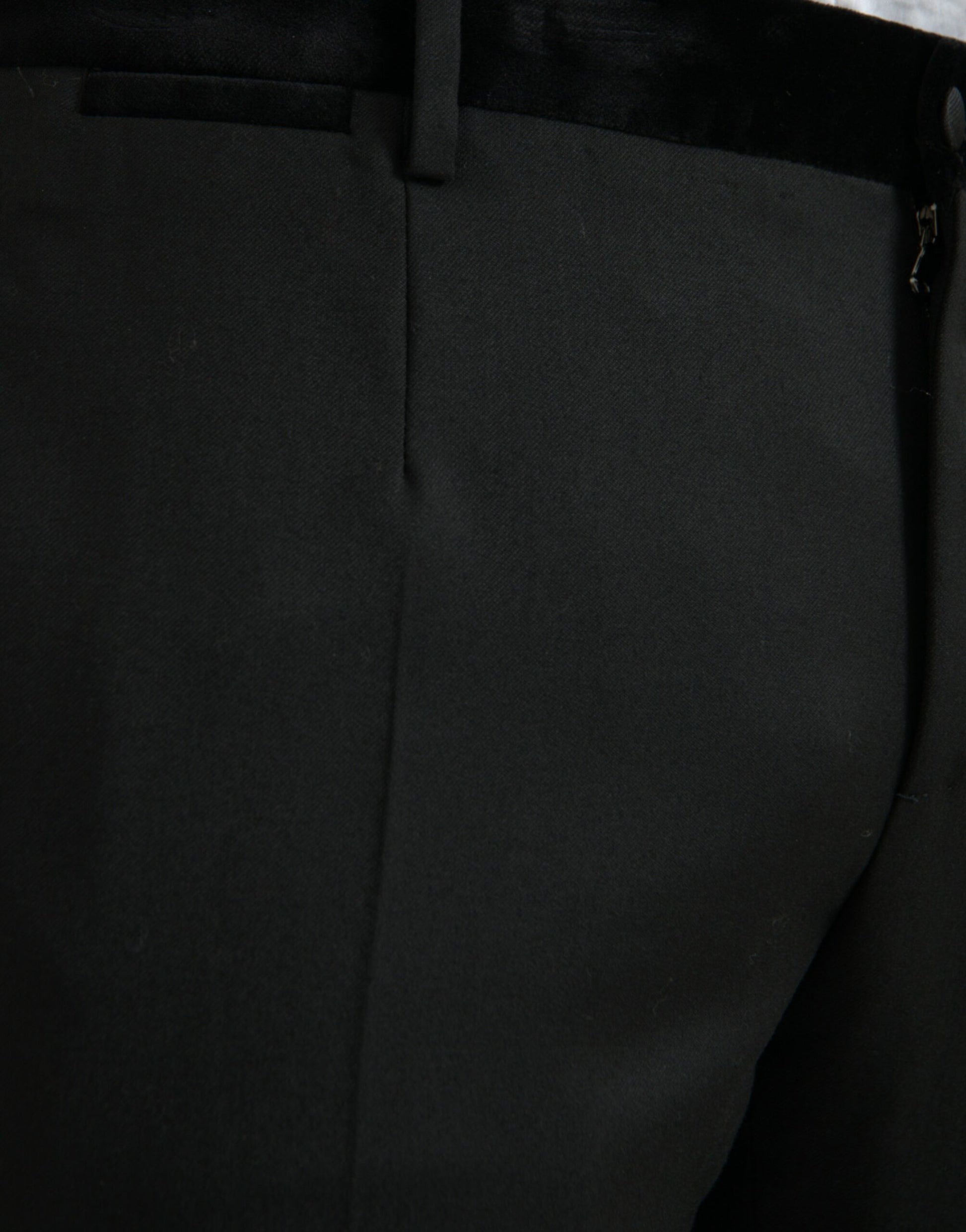 Dolce & Gabbana Black Silk Men Skinny Dress Pants by Dolce & Gabbana