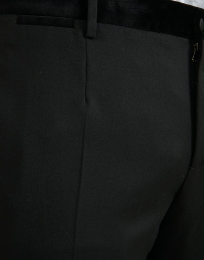 Dolce & Gabbana Black Silk Men Skinny Dress Pants by Dolce & Gabbana