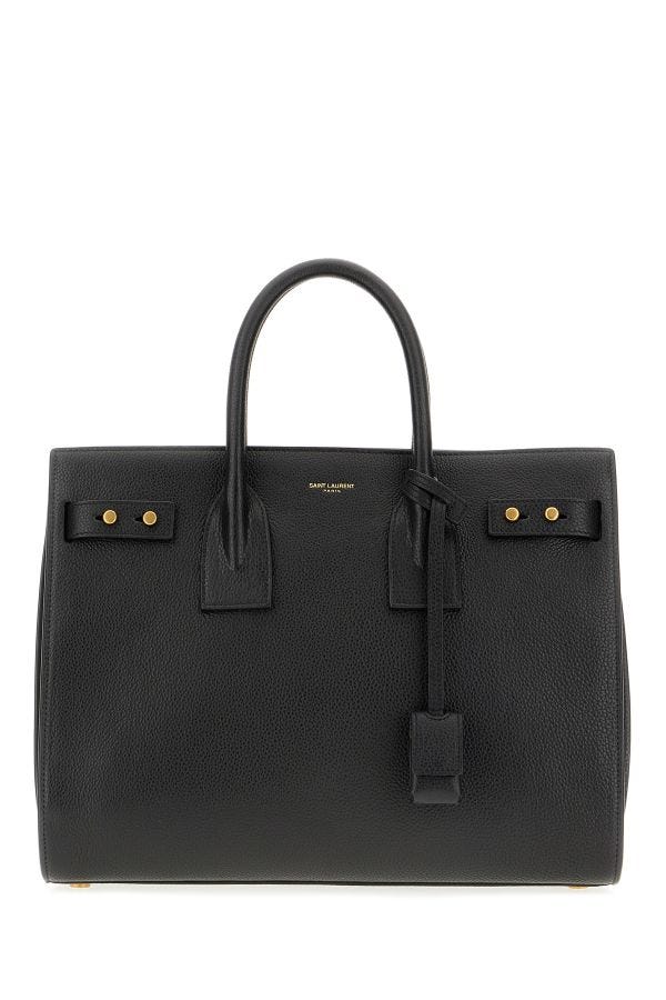 Sac à main Sac De Jour en cuir de veau noir Saint Laurent
