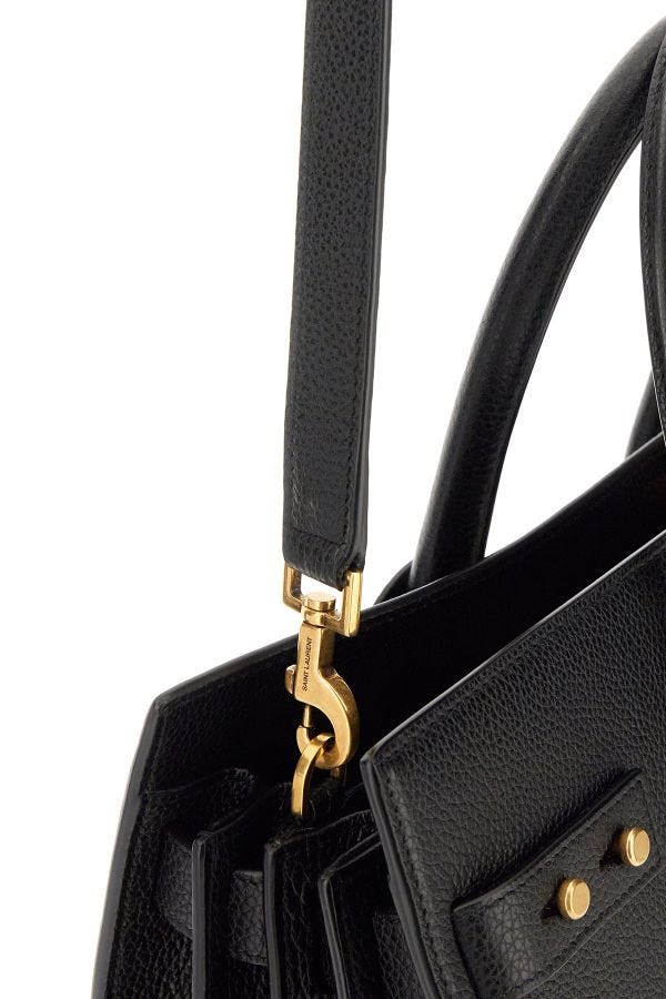 Sac à main Sac De Jour en cuir de veau noir Saint Laurent