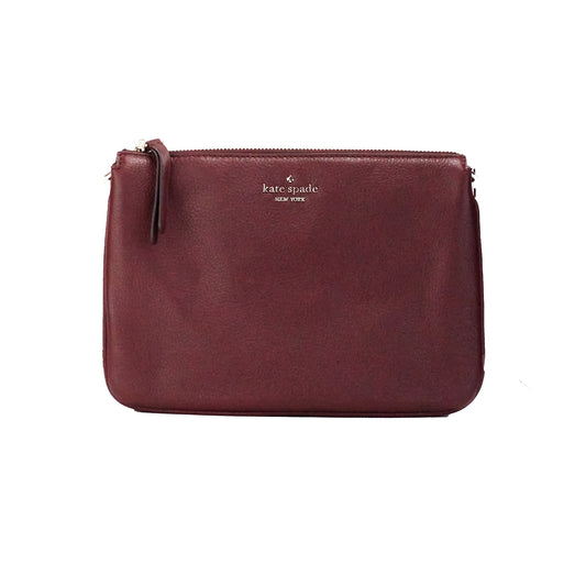 Sac à main à bandoulière à triple soufflet en cuir cerisier Kate Spade Jackson