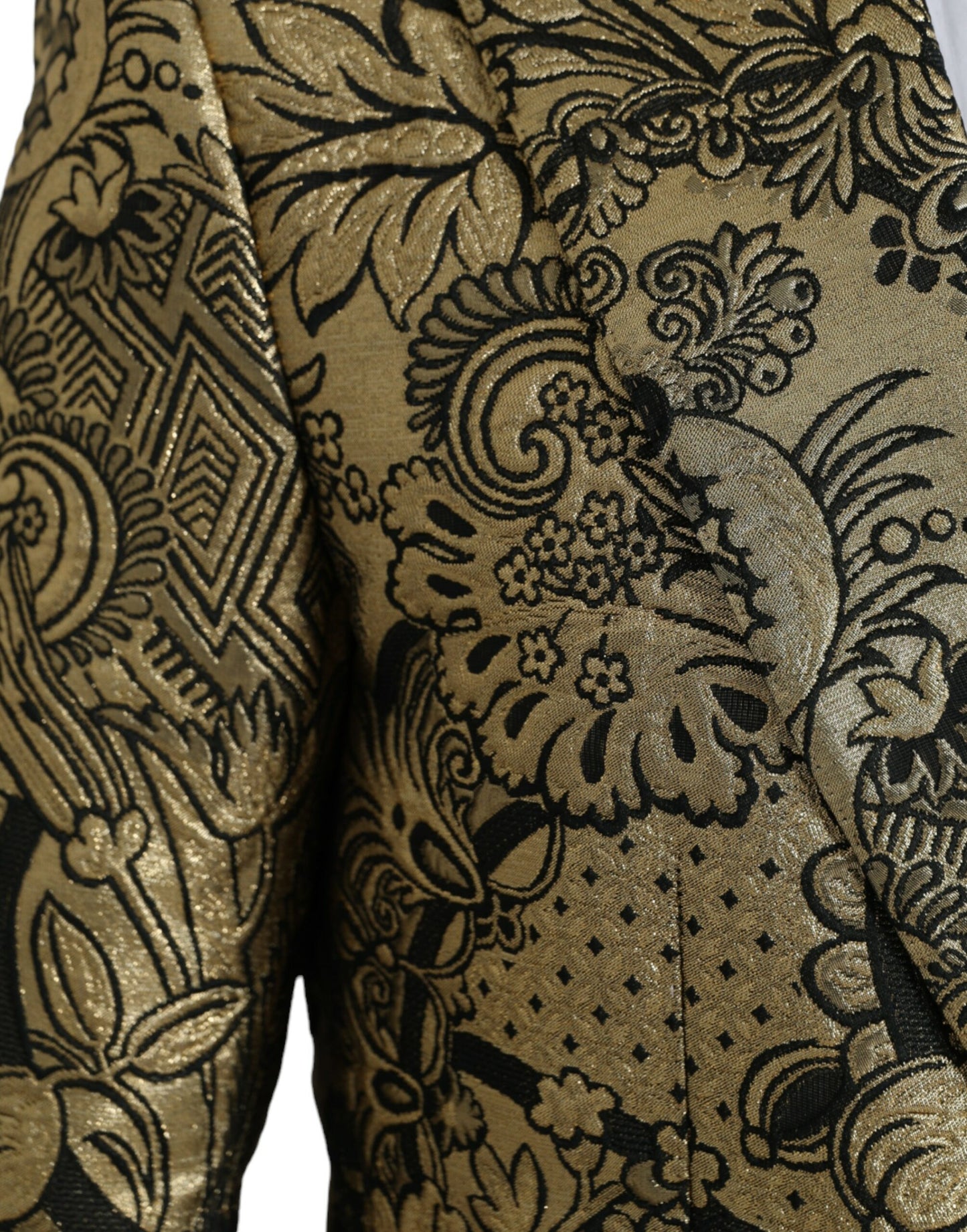 Blazer manteau simple boutonnage en jacquard Dolce &amp; Gabbana Gold SICILIA