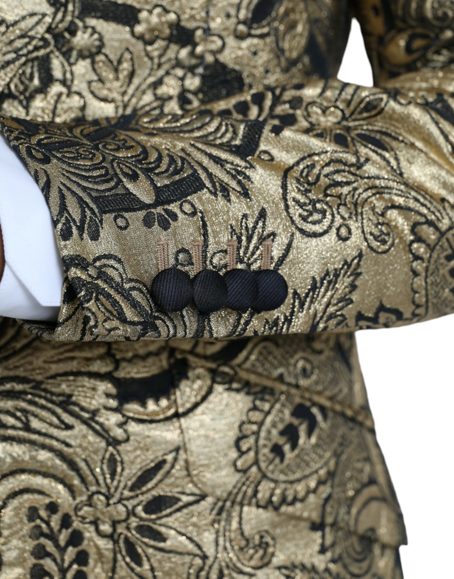 Blazer manteau simple boutonnage en jacquard Dolce &amp; Gabbana Gold SICILIA
