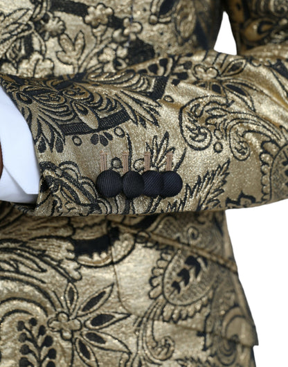Blazer manteau simple boutonnage en jacquard Dolce &amp; Gabbana Gold SICILIA