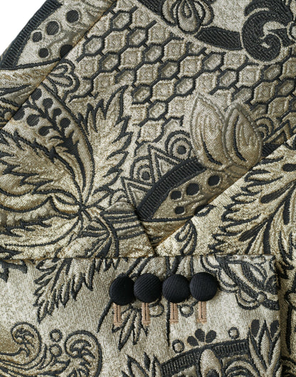 Blazer manteau simple boutonnage en jacquard Dolce &amp; Gabbana Gold SICILIA
