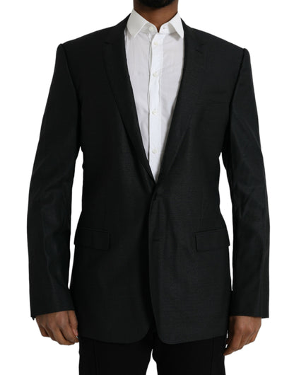 Blazer simple boutonnage en laine noire Dolce &amp; Gabbana