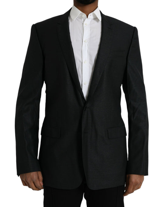 Blazer simple boutonnage en laine noire Dolce &amp; Gabbana
