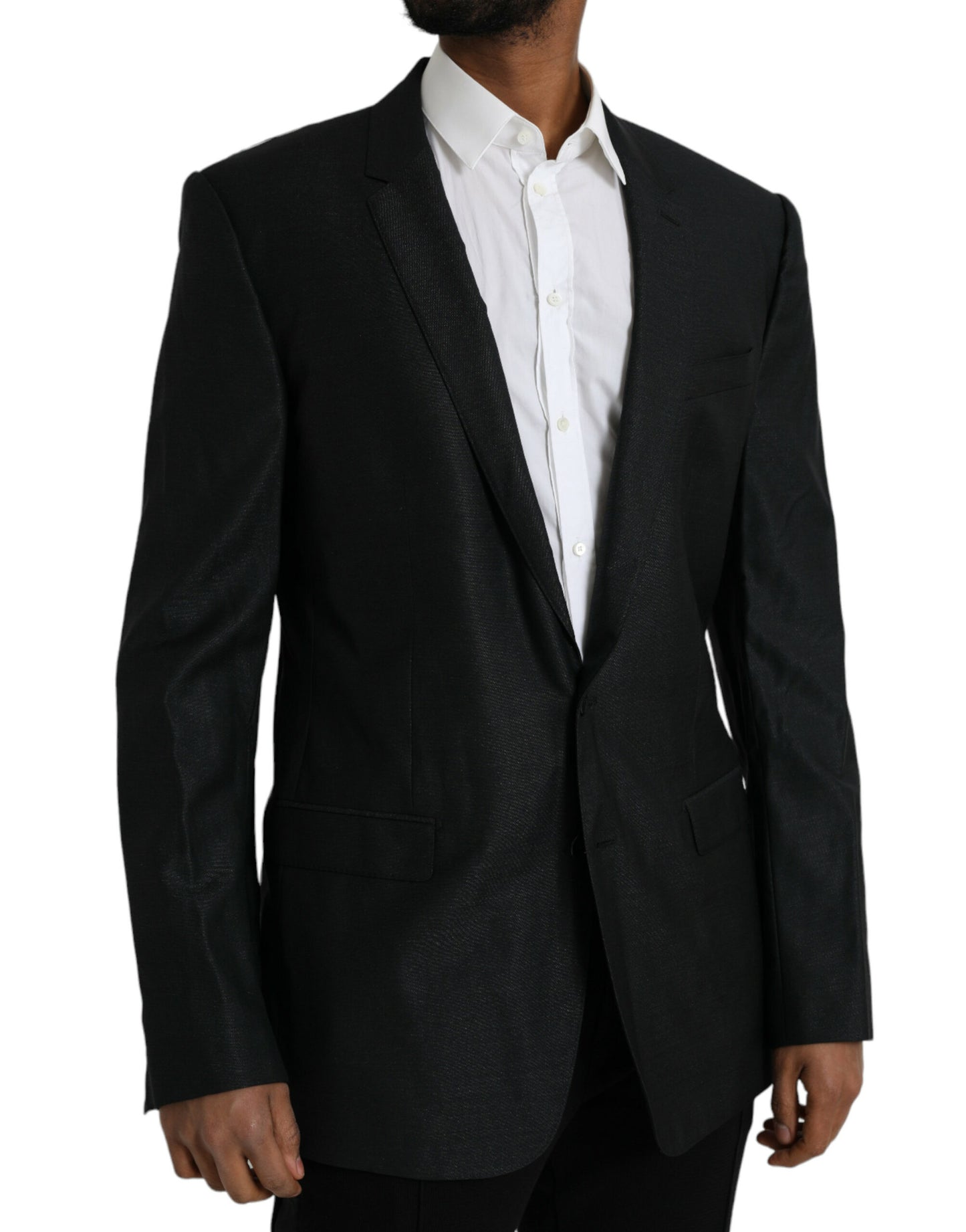 Blazer simple boutonnage en laine noire Dolce &amp; Gabbana