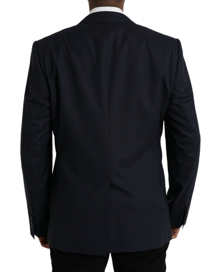 Blazer simple boutonnage en laine bleu foncé Dolce &amp; Gabbana