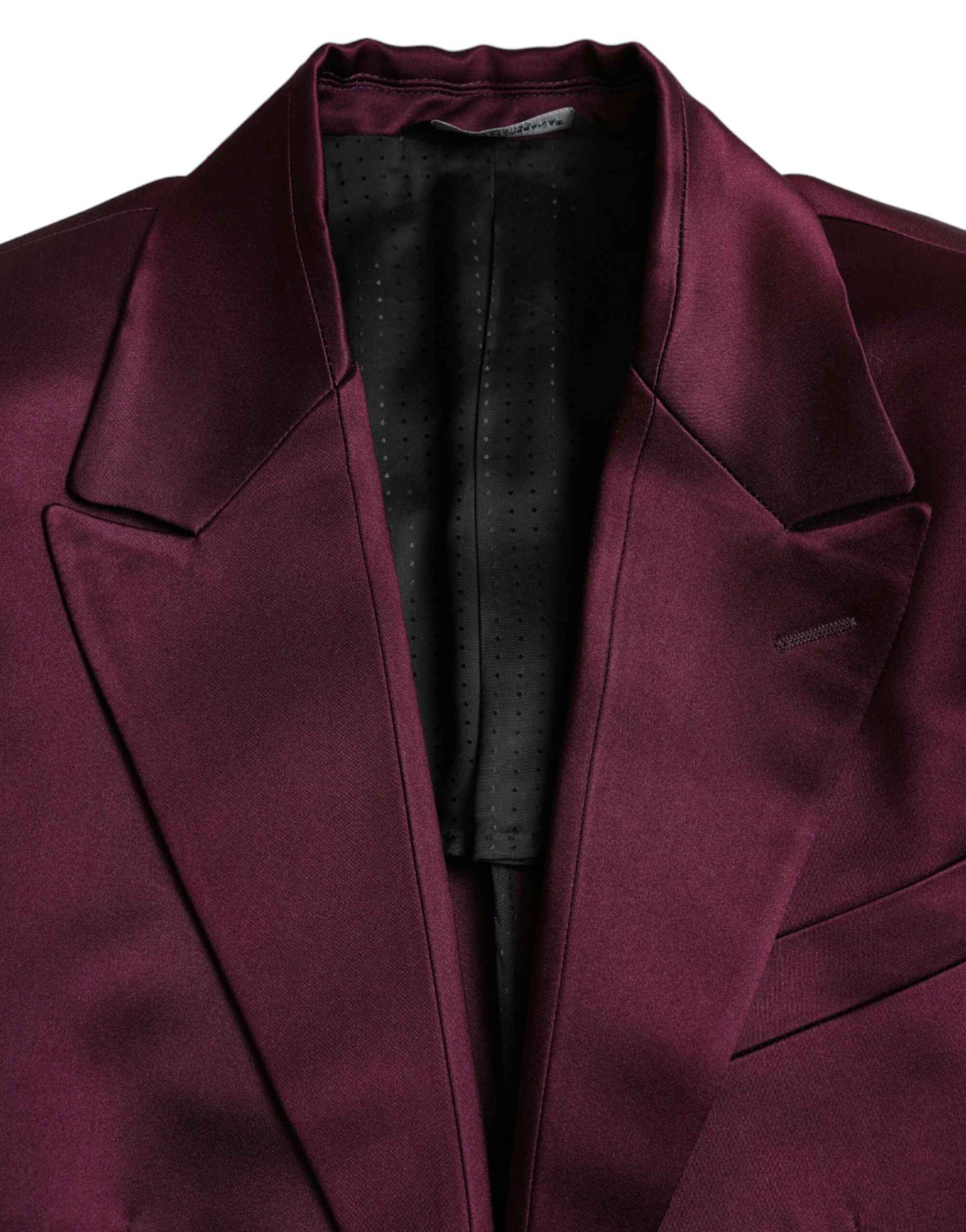 Dolce Gabbana Silk Blazer Maroon Twee Knoopsluiting Luxe