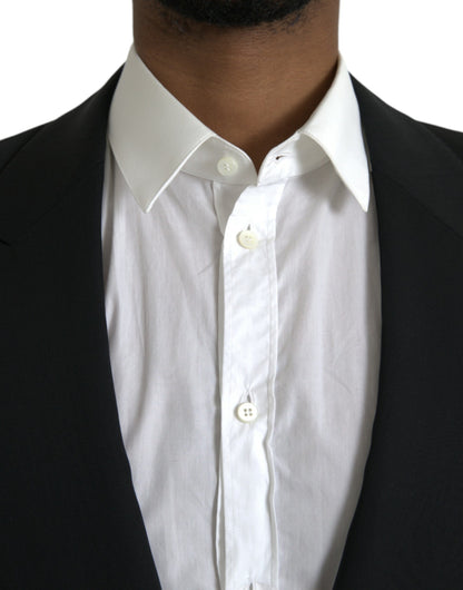 Blazer à simple boutonnage en laine noire Dolce &amp; Gabbana