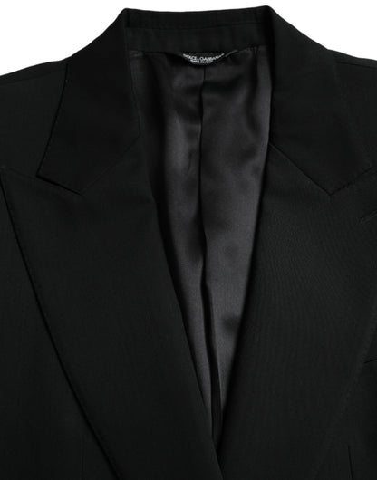 Blazer à simple boutonnage en laine noire Dolce &amp; Gabbana