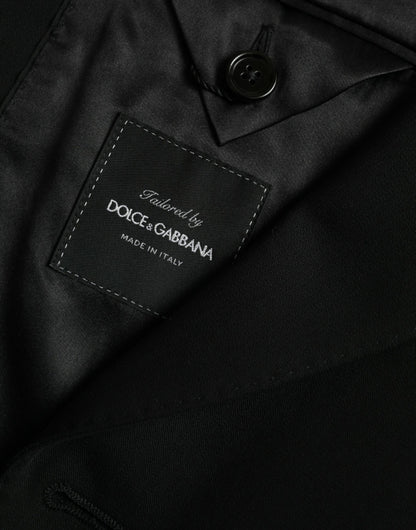 Blazer à simple boutonnage en laine noire Dolce &amp; Gabbana