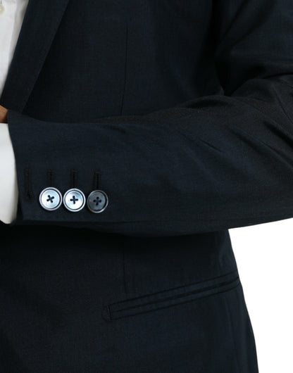 Blazer croisé simple boutonnage Dolce &amp; Gabbana bleu doré