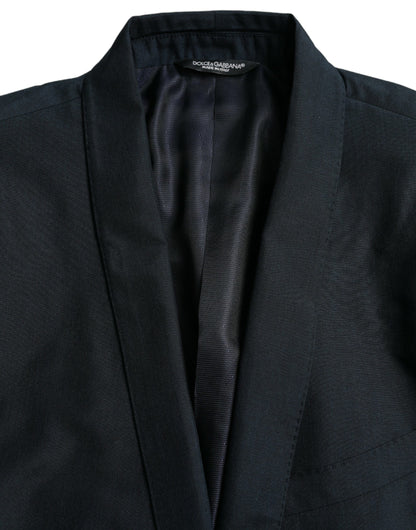 Blazer croisé simple boutonnage Dolce &amp; Gabbana bleu doré