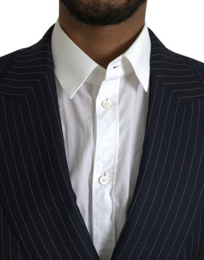 Blazer croisé Dolce &amp; Gabbana à rayures noires SICILIA
