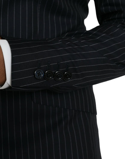 Blazer croisé Dolce &amp; Gabbana à rayures noires SICILIA