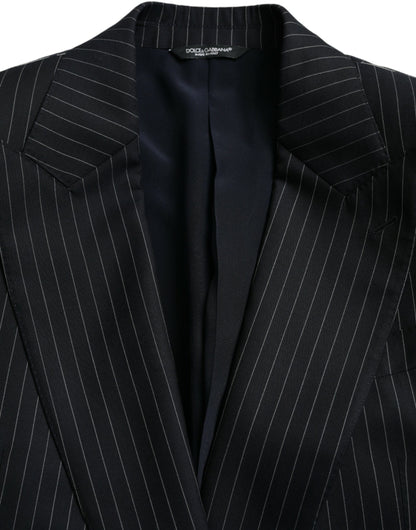 Blazer croisé Dolce &amp; Gabbana à rayures noires SICILIA