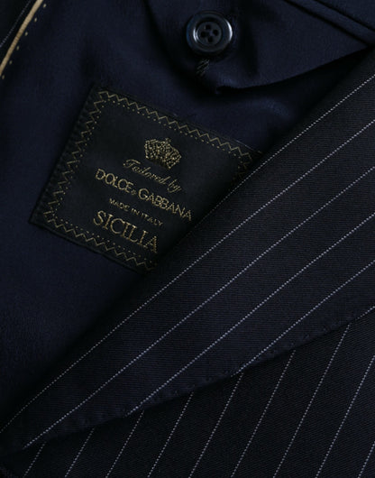 Blazer croisé Dolce &amp; Gabbana à rayures noires SICILIA