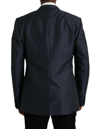Blazer simple boutonnage en laine bleue Dolce &amp; Gabbana