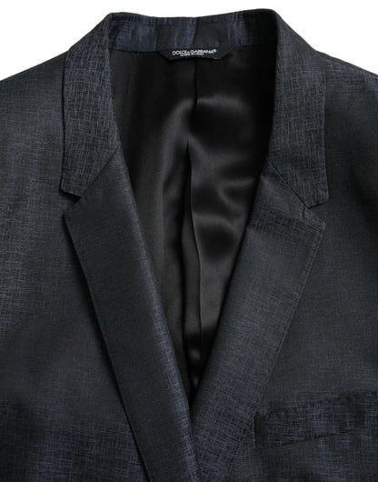 Blazer simple boutonnage en laine bleue Dolce &amp; Gabbana