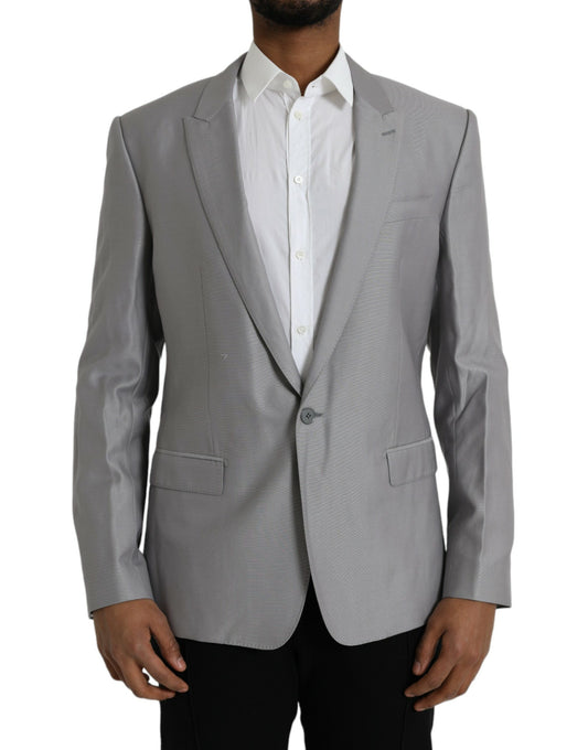 Blazer simple boutonnage en laine grise Dolce &amp; Gabbana