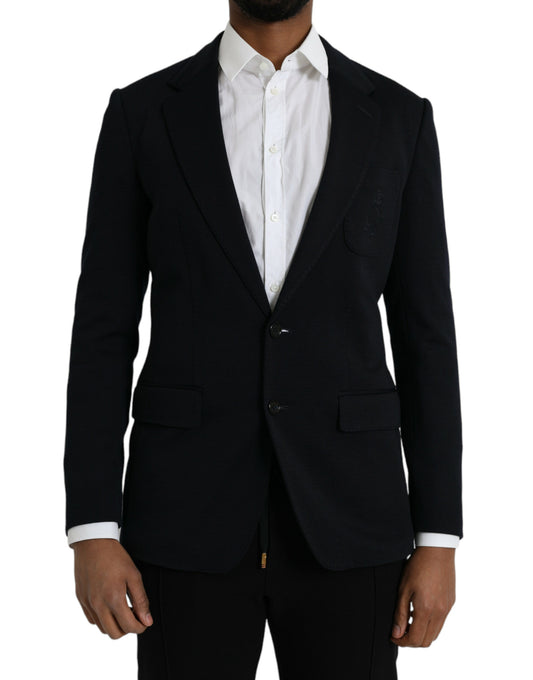 Blazer simple boutonnage en laine noire Dolce &amp; Gabbana