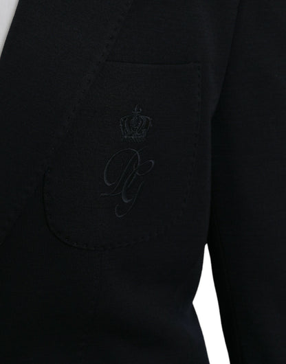 Blazer simple boutonnage en laine noire Dolce &amp; Gabbana