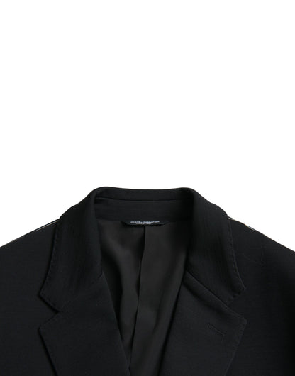 Blazer simple boutonnage en laine noire Dolce &amp; Gabbana