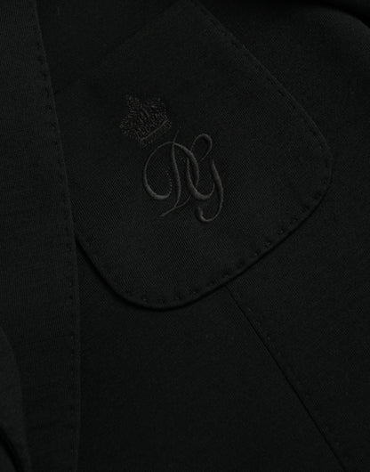 Blazer simple boutonnage en laine noire Dolce &amp; Gabbana