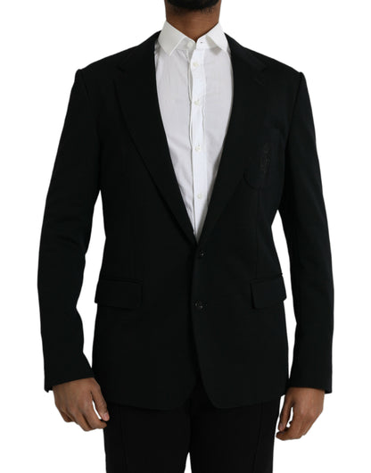 Blazer simple boutonnage en laine noire Dolce &amp; Gabbana