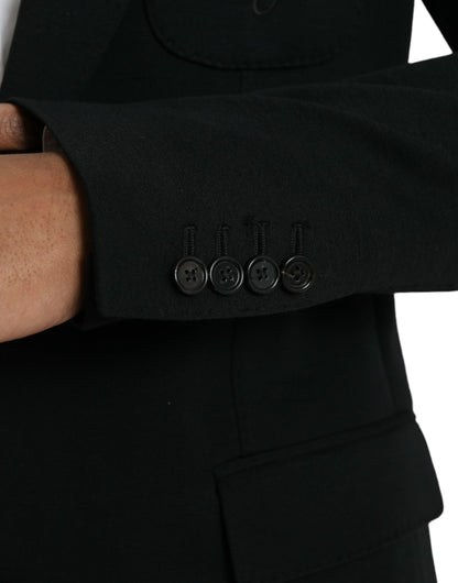 Blazer simple boutonnage en laine noire Dolce &amp; Gabbana