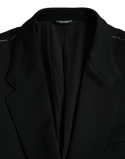 Blazer simple boutonnage en laine noire Dolce &amp; Gabbana
