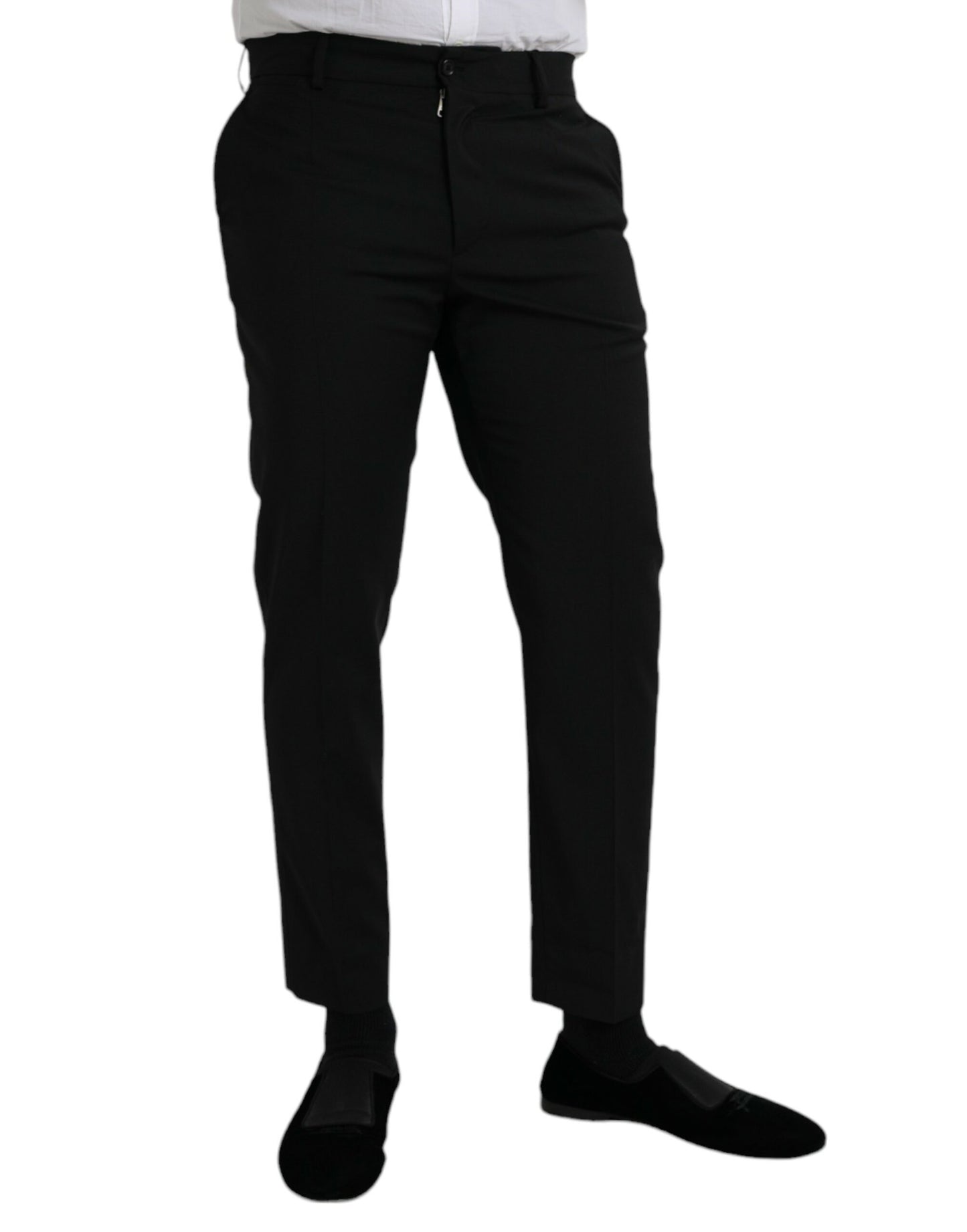 Dolce & Gabbana Black Wool SlimFit Dress Formal Pants by Dolce & Gabbana