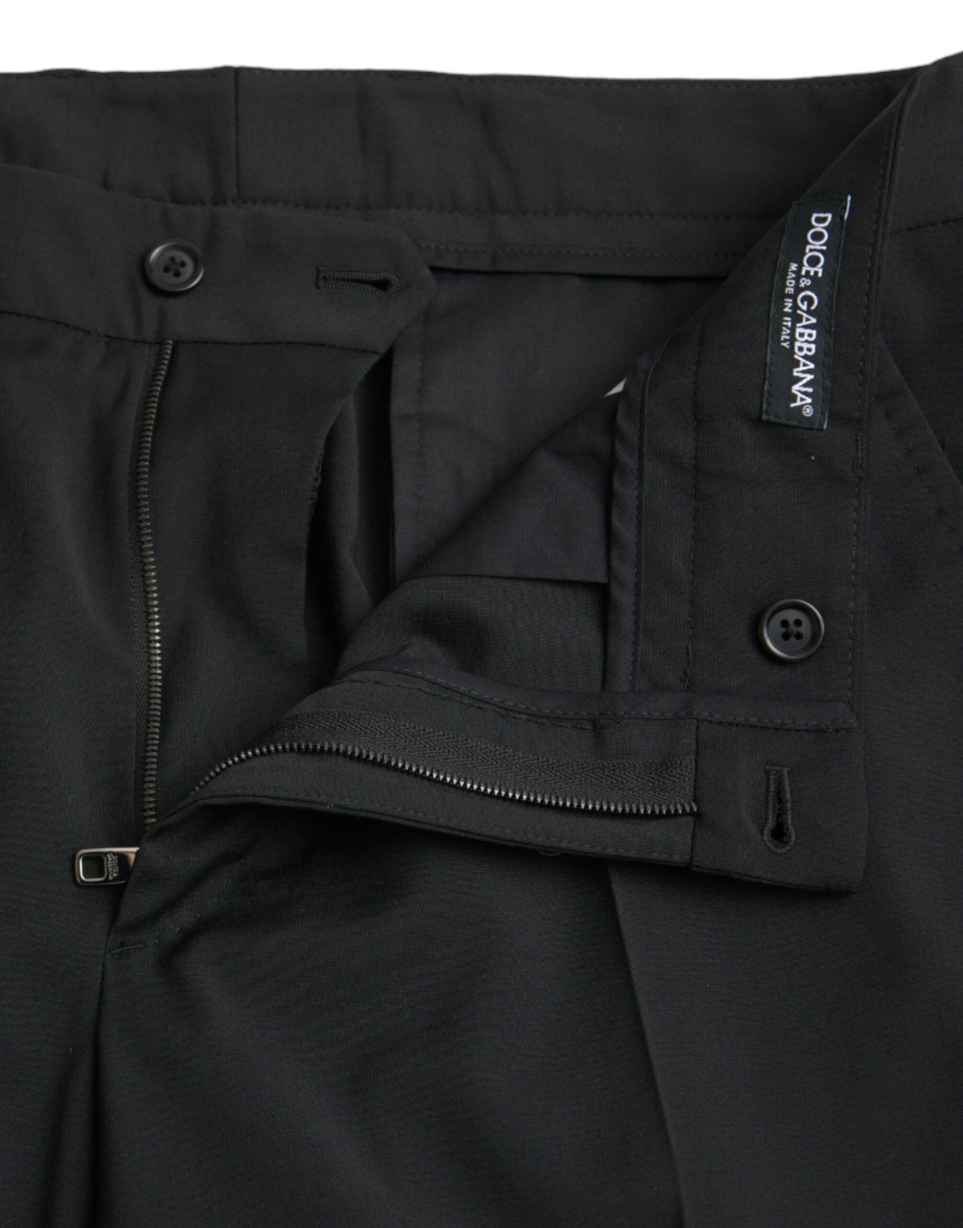 Dolce & Gabbana Black Wool SlimFit Dress Formal Pants by Dolce & Gabbana